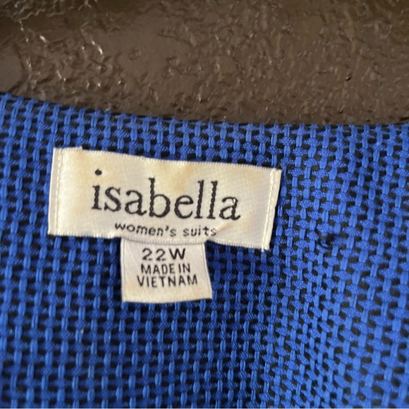 Blue & Blue Patterned Skirt Suit with Belt on Front, Isabella Women’s Suit 22W - Picture 14 of 15